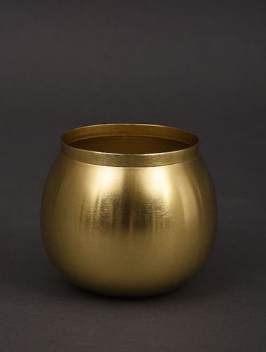 BRASS GOLD  CERAMIC PLANT POT