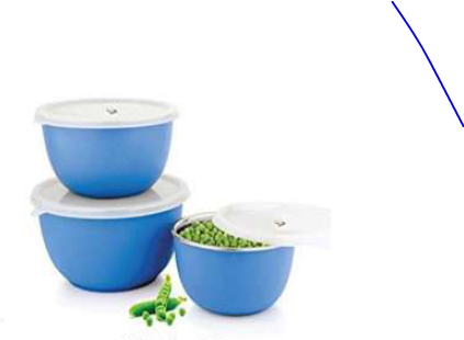 Stainless Steel Euro Bowl Set (Blue)