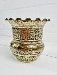 BRASS GRAPES ENGRAVED PLANTER