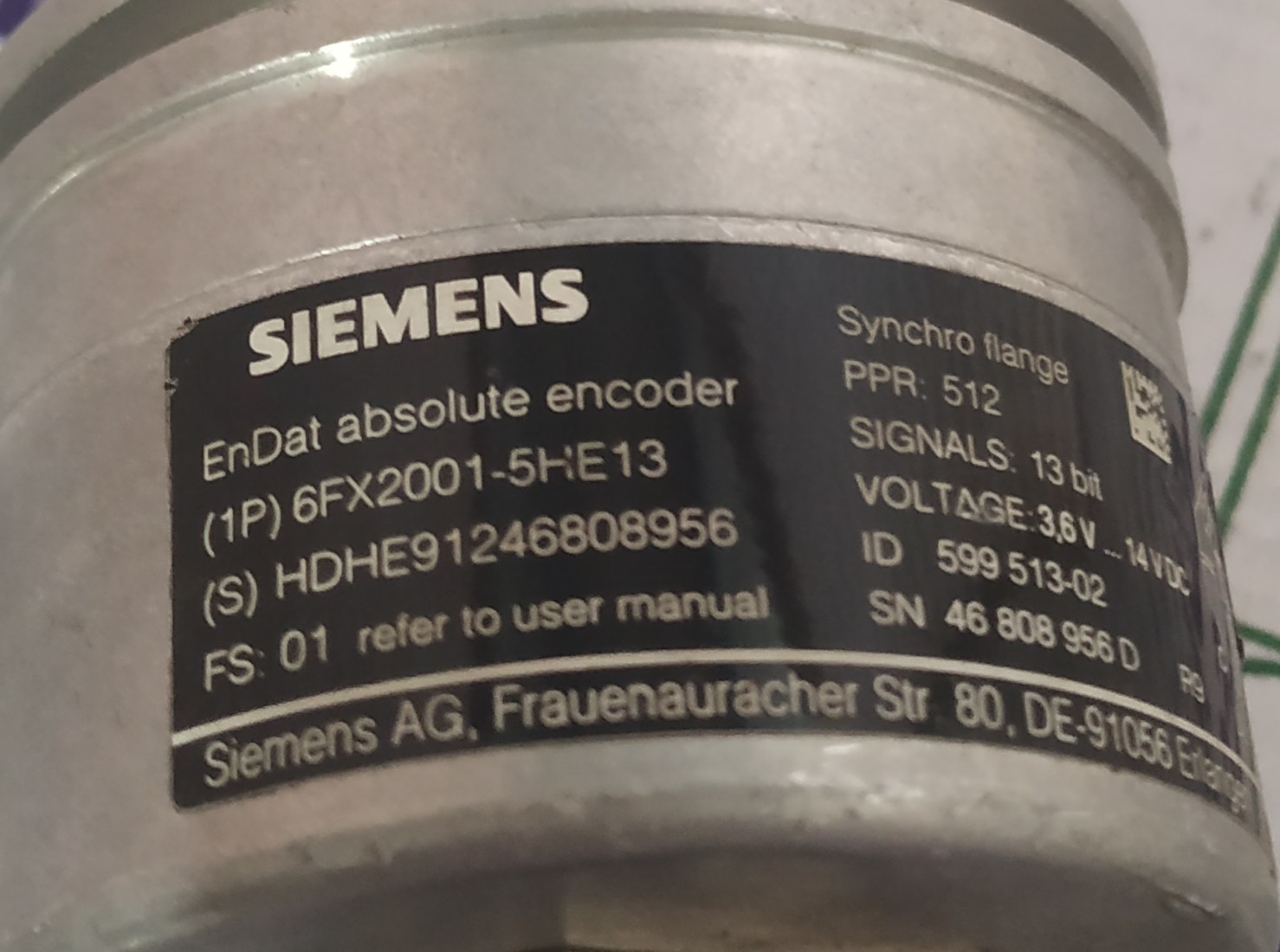 SIEMENS ENCODER 6FX2001-5HE13
