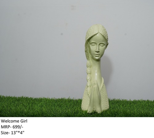 White Welcome Girl Statue