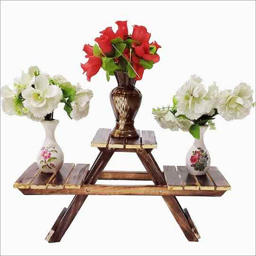 Polished Wooden Planter Stand