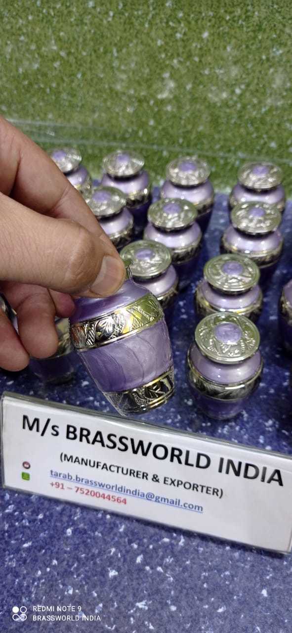 BRASS COLOURFUL MINI CREMATTION URN FUNERAL SUPPLIES
