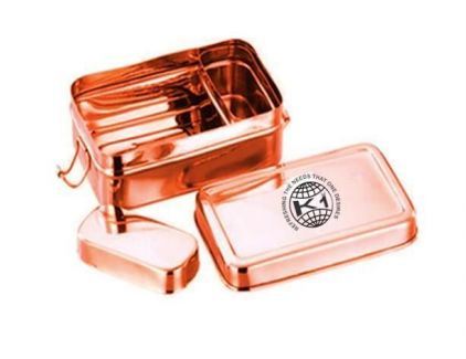 Stainless Steel and Copper Bento Lunch box with Inside Container