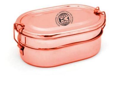 Stainless Steel and Copper Capsule Shape Double Decker Bento Lunch box