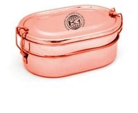 Stainless Steel And Copper Capsule Shape Double Decker Bento Lunch Box