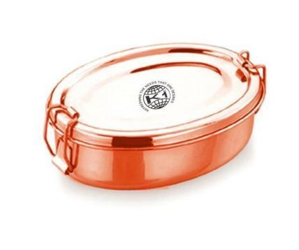 Stainless Steel and Copper Oval Shape Bento Lunch box
