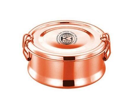 Stainless Steel and Copper Round Shape Bento Lunch Box