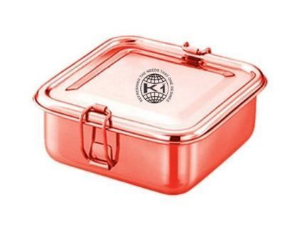 Stainless Steel and Copper Square Shape Bento Lunch box