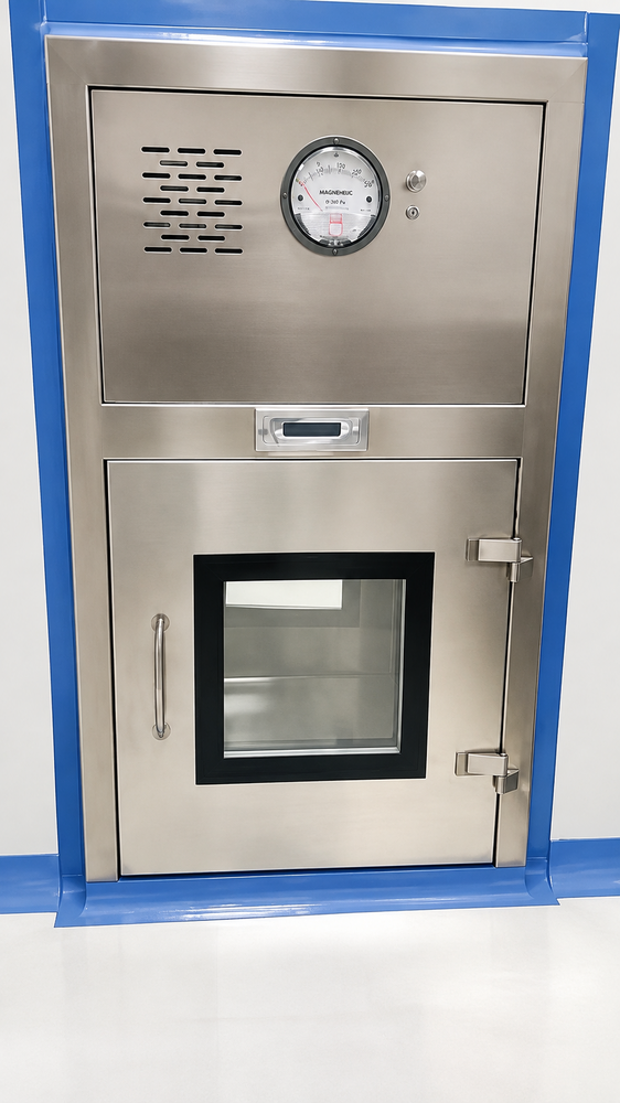 Dynamic Pass Box - Stainless Steel, 450x450x450 mm | Lockable, HEPA Filter, UV Lighting, 220 V, 90 fpm Air Flow