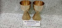 BRASS BOTTOM ENGRAVED HIGH QUALITY CHALICE CHURCH SUPPLIES