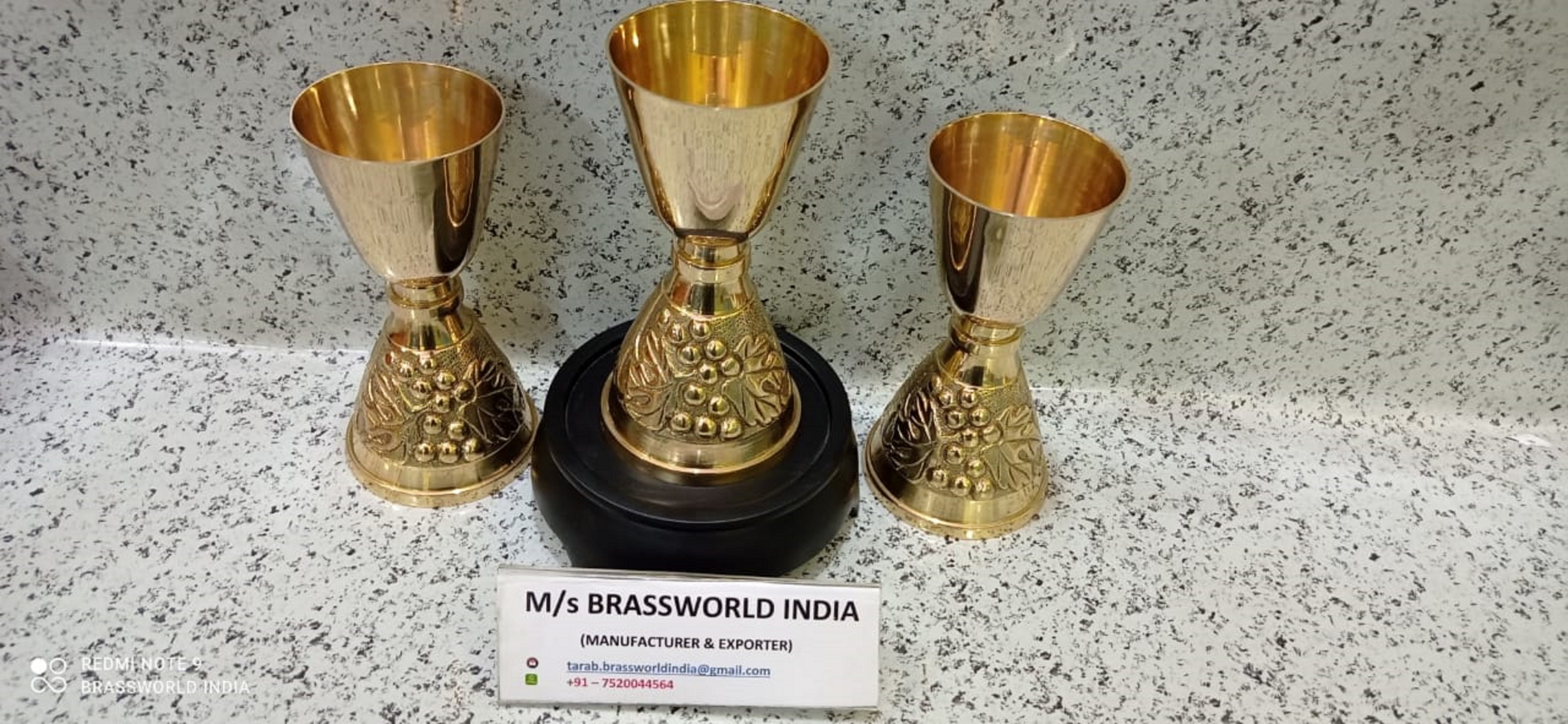 BRASS BOTTOM ENGRAVED HIGH QUALITY CHALICE CHURCH SUPPLIES