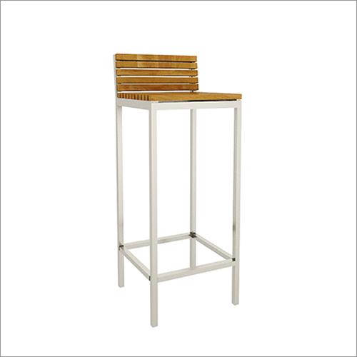 Wooden Finish Bar Stool With Backrest