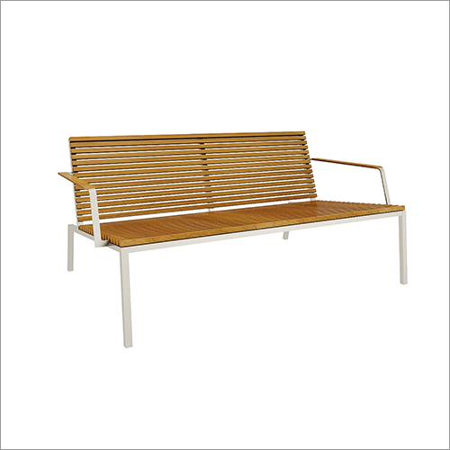 Two Seater Bench with Arm and Backrest