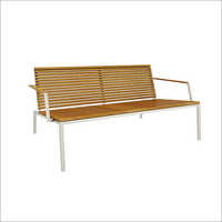 Two Seater Bench with Arm and Backrest