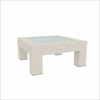 Coated Aluminium Center Table With Glass Top