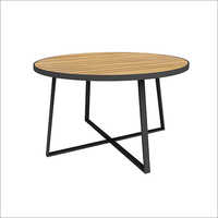 Dining Table with  Round Teak Wood Top