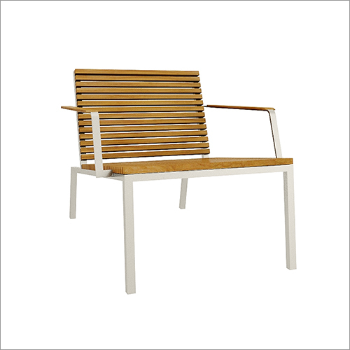Wooden Finish Lounge Chair With Armrest