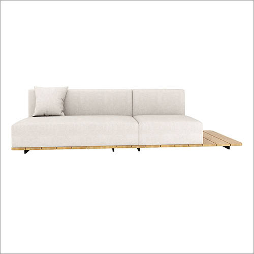 Teak Wood Base+ Three Seater Modular Sofa With Cushion