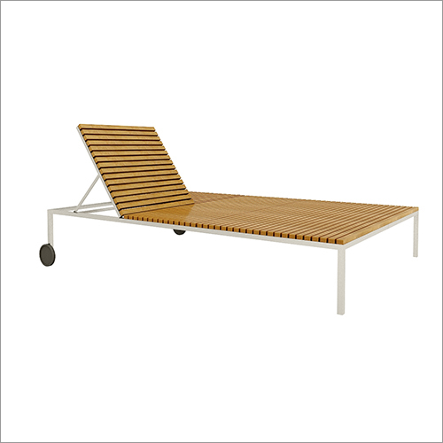 Wooden Finish Dual Sun Lounger