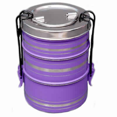 Stainless Steel Colored Clip Tiffin Box