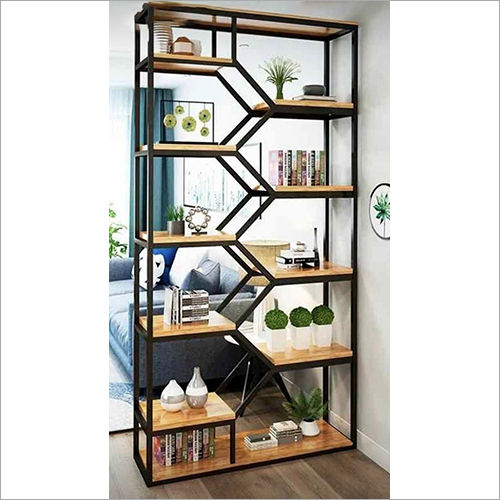 Metal And Wooden Shelf Display For Living Room