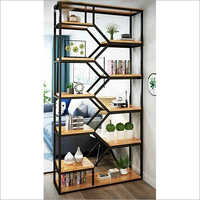 Metal And Wooden Shelf Display For Living Room