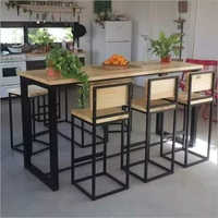 Metal and Wooden Dining Table And Chair