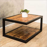 Metal and Wooden Coffee Table