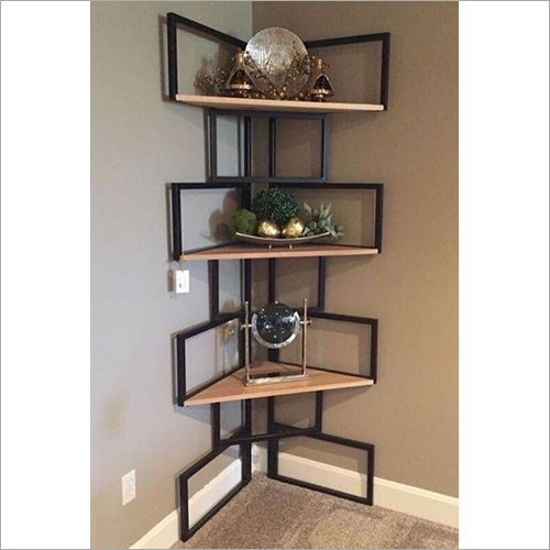 Metal And Wooden Corner Rack