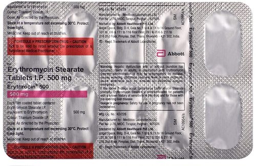 Erythromycin Stearate Tablets I.P. 500 mg