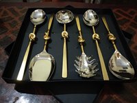 GOLD PLATED  SERVING SPOON