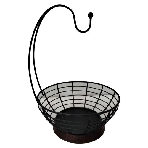 Eco-Friendly Black Iron Kitchen Basket