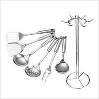 Stainless Steel Kitchen Tool Set - Stainless Steel, Standard Size, Silver Color | Hand Wash & Dishwasher Safe, High Heat Resistance, Cooking & Serving Functions