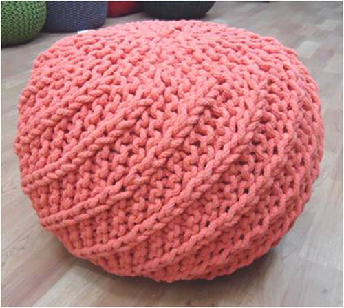 Round Hand Knitted Pouf By GLOCALE SOURCING INDIA