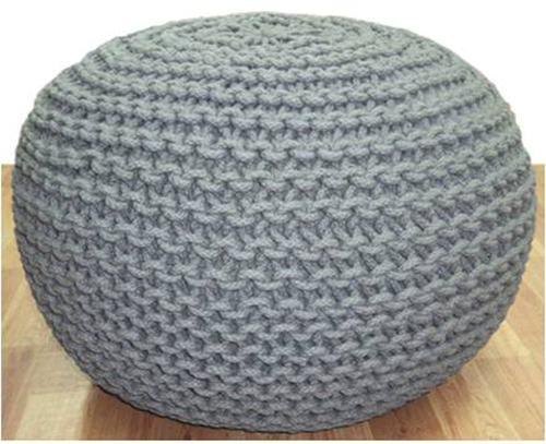 Independence Round Hand Knitted Pouf