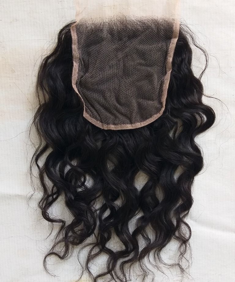 Swiss Lace Natural  Curly Lace Closure unprocessed hair