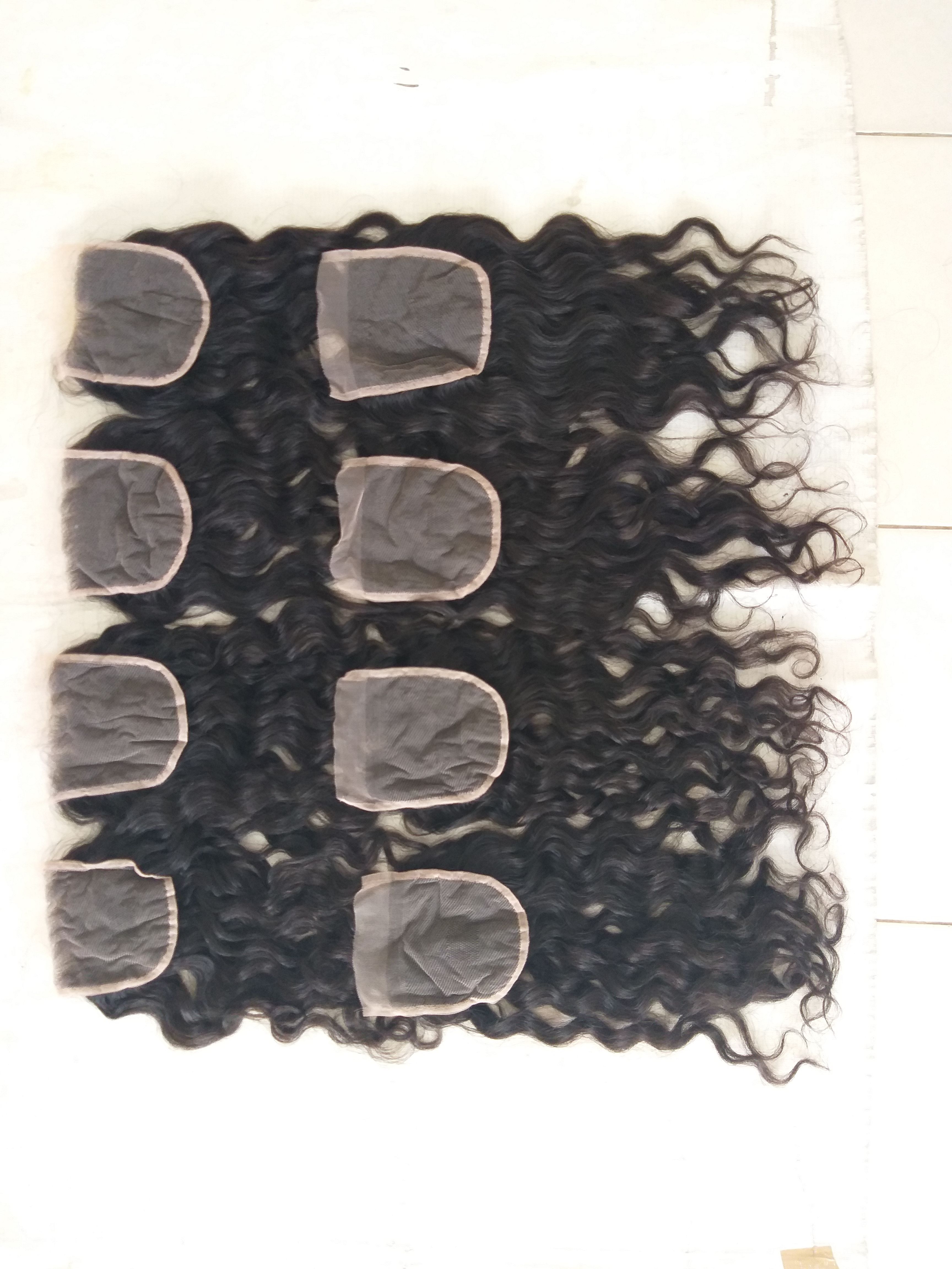 Swiss Lace Natural  Curly Lace Closure unprocessed hair