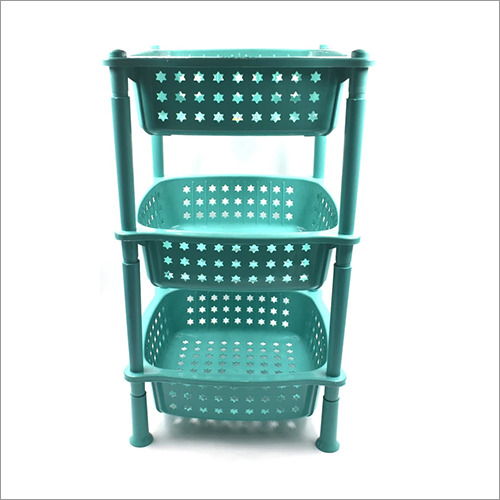 3 Layer Plastic Round Kitchen Storage Basket Rack