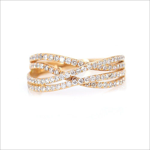 Criss Cross Diamond Wedding Band