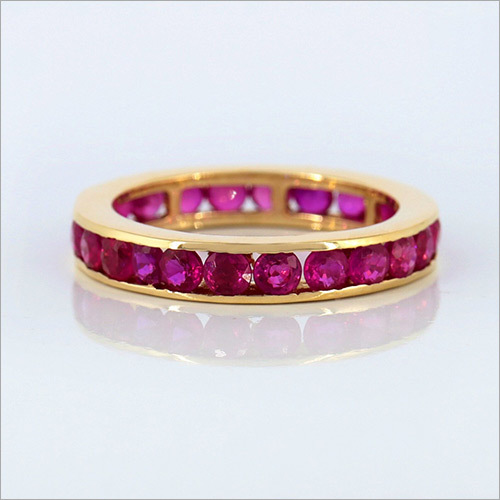 14k yellow Gold Beautiful ring set with Natural Ruby By SWARNGANGA JEWELLERS