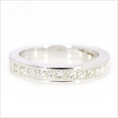 18k Solid White Gold Princess Cut Diamond Ring