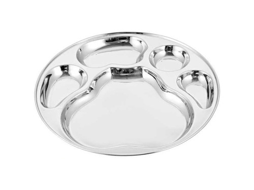 Stainless Steel Royal Round Five Compartment Plate / Tray