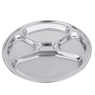 Stainless Steel Round Five Compartment Plate / Tray