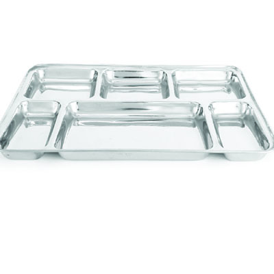 Stainless Steel Square Six Compartment Plate