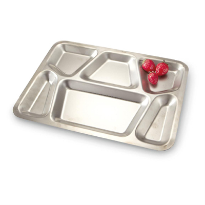 Stainless Steel Six Compartment Plate