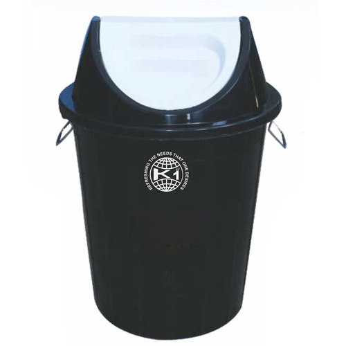 King International Black Swing Dustbin