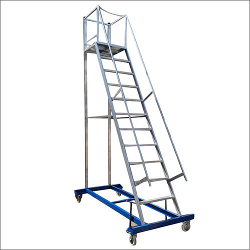 Industrial Aluminium Trolley Stand Ladder