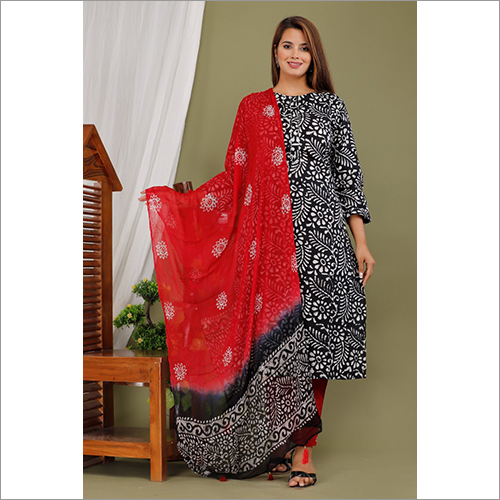 3 Piece Designer Chiffon Dupatta Stitch Suit