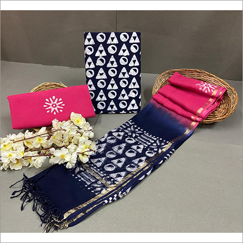 Fancy Cotton Suit With Kota Doriya Dupatta